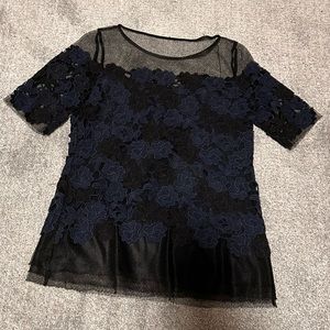 White House Black Market XXS Tulle Top